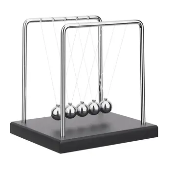 1 PC Newton Cradle Balance Steel Balls Perpetual Motion Collision Ball School Teaching, Physics Science Pendulum Home Decoration 1