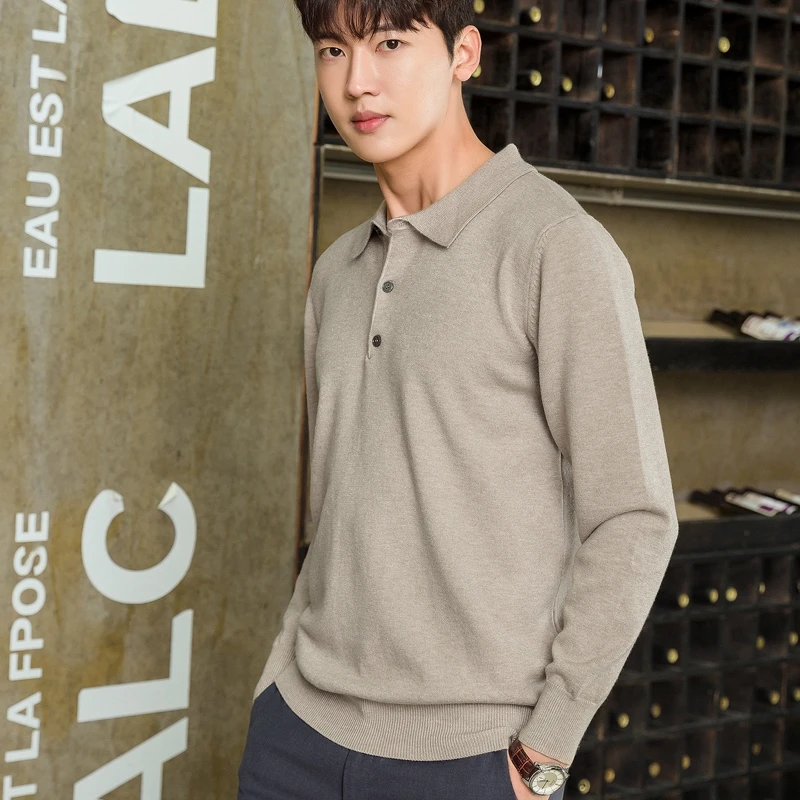 Cashmere Sweater Men POLO Pullover Autumn Winter  Lapel Soft Warm Cashmere Sweater Jumper Knitted Sweaters 3