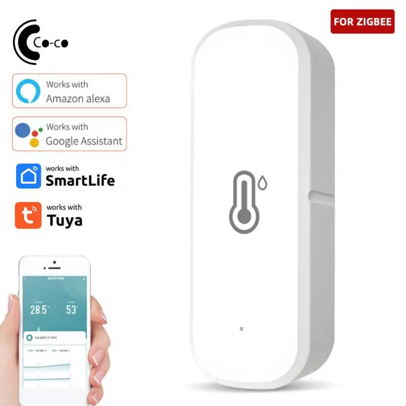 

Indoor Hygrometer App Remote Control Voice Control Smart Temperature Sensor Tuya Smart Temperature And Humidity Sensor