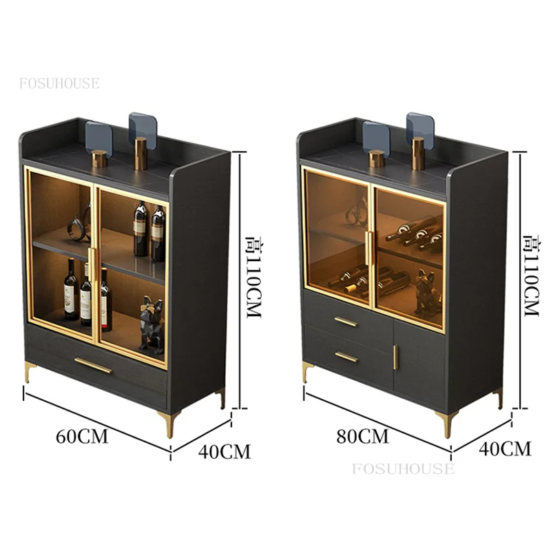 Modern Simple Dining Room Kitchen Cabinets Light Luxury Household Storage Locker Dustproof Coffee Shop Cupboard with Drawer G