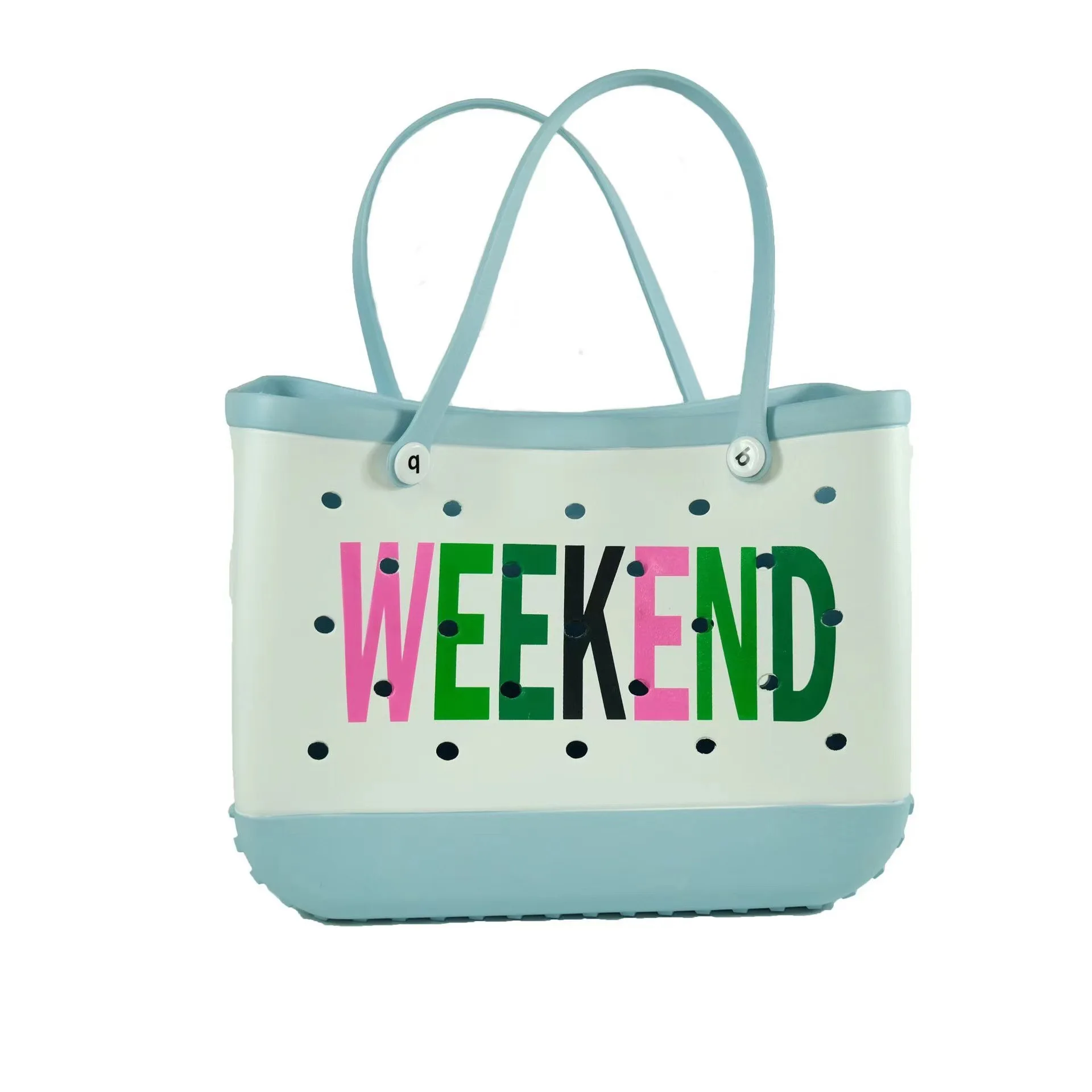 European and American fashionable women's EVA beach bag with holes, portable large capacity daily shopping storage trendy bag