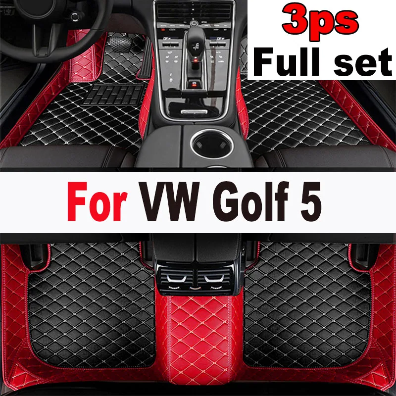 

Car Floor Mats For Volkswagen VW Golf 5 MK5 A5 2003~2007 Leather Mat Auto Interior Parts Luxury Rug Carpet Pad Car Accessories