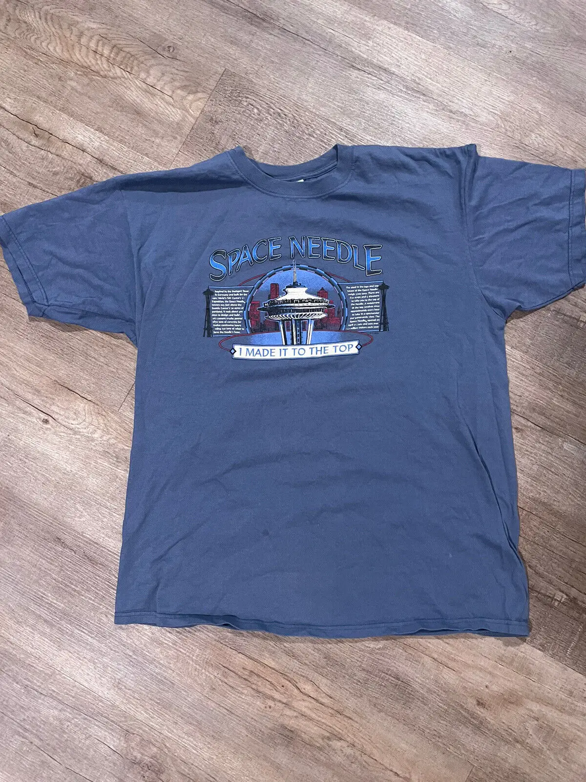 T-Shirt Vintage 1999 Seattle Skyline Space Needle Taglia Blu 2Xl
