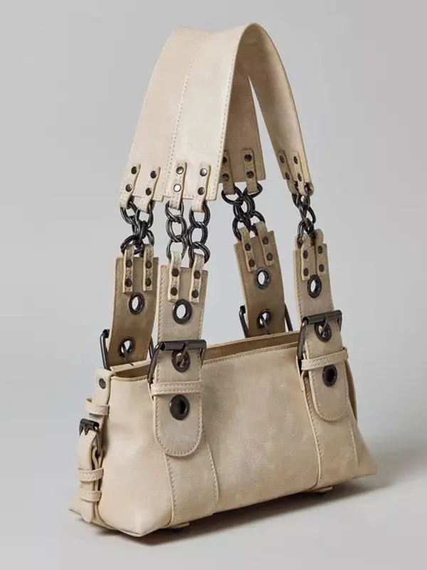 Retro Fashionable Women's Crossbody Bag Handbag Bowling Single Shoulder Bag Soft PU Leather Square Shape Internal Zipper Pocket