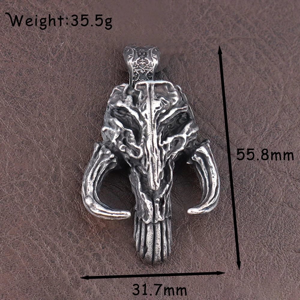 Stainless Steel Vintage Mandalorian Pendant Classic Punisher skull mask Men's Necklace Bounty Hunter Skull Jewelry Dropshipping