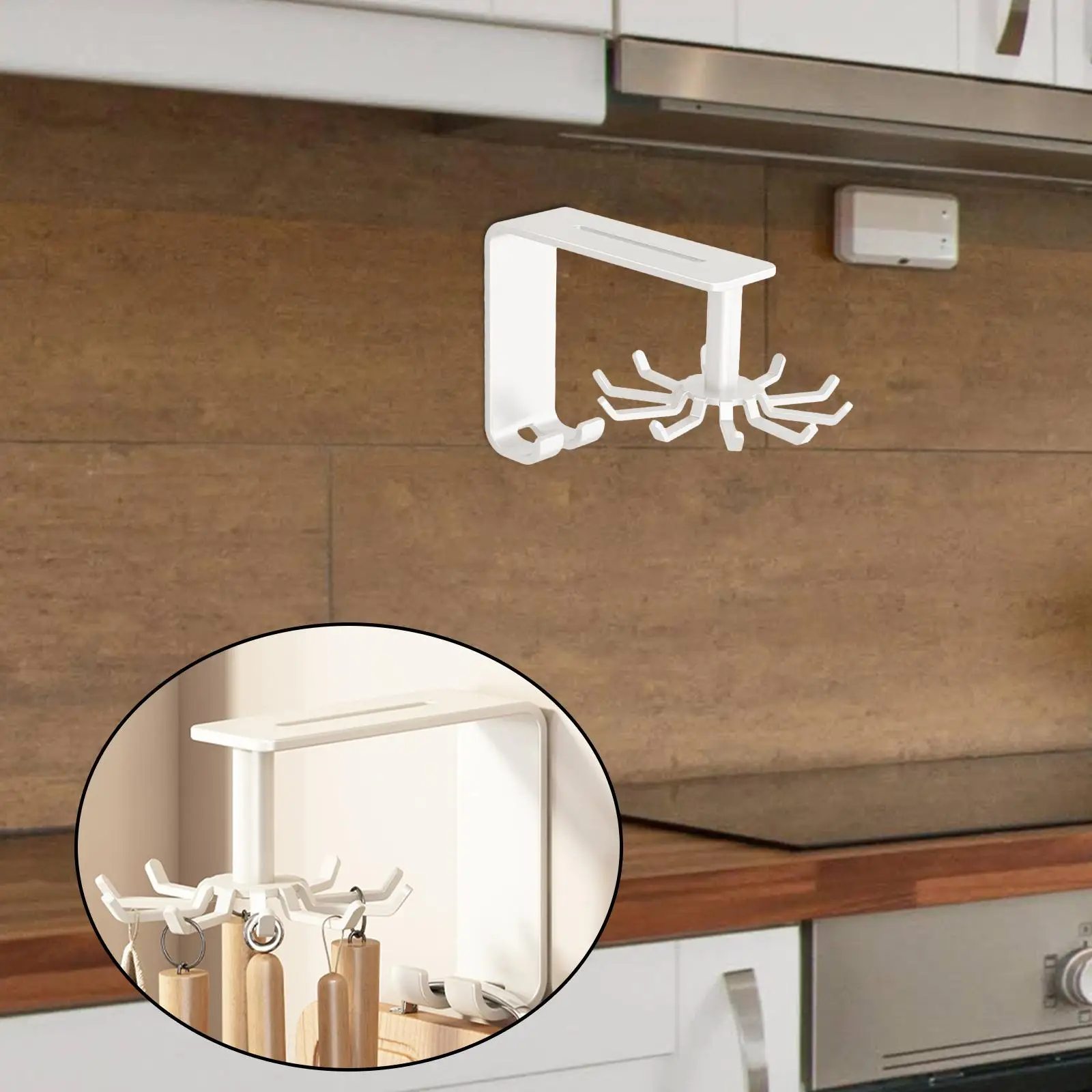 Utensils Hanging Rack Wall Mounted Kitchen Utensil Hooks Kitchen Wall Organizer for Cutting Board Pans Gloves Towel Whisk
