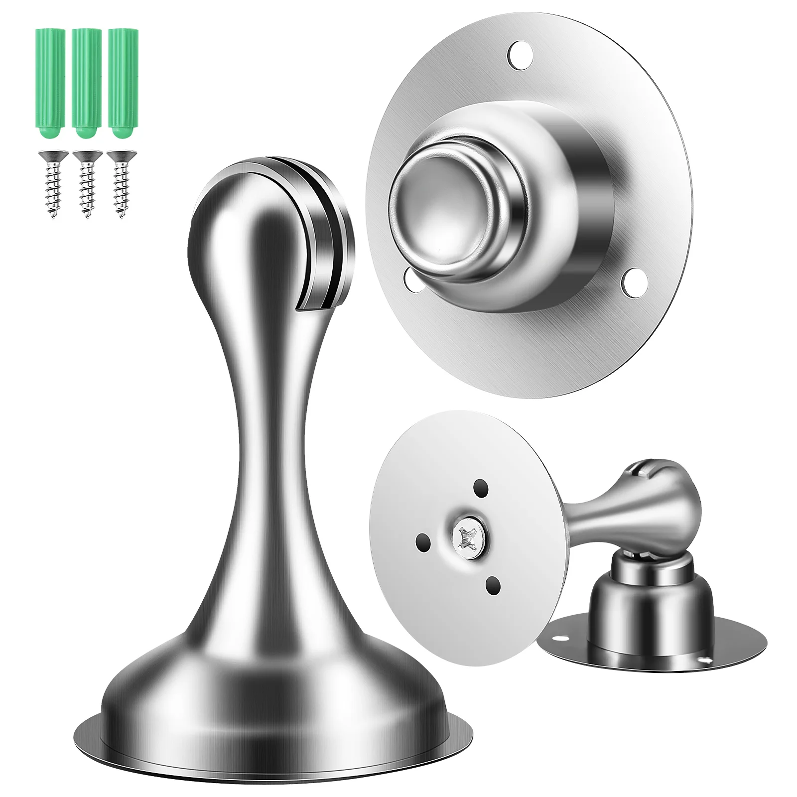 

2 Pcs Bathroom Decorations Windproof Door Stopper Safety Stainless Steel Decorative Magnetic Holder Stops