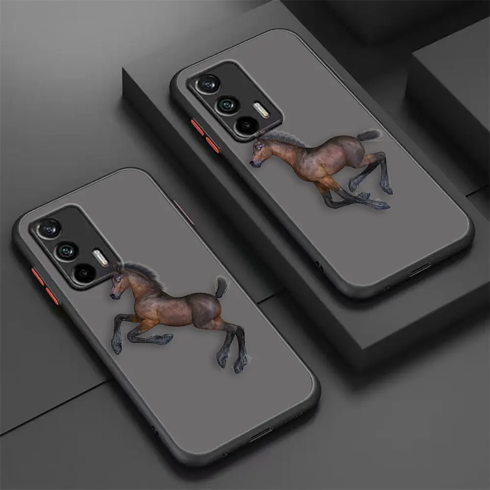 Custodia Opaca Per Pony Horse Di Shen Jun Per Oppo Realme C20 C21 C30 C31 C33 C35 C53 C55 V25 X7 Xt Master Narzo 60 50 50I 50A Custodia Funda