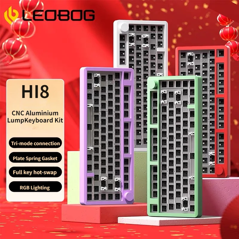 

Hi8 81key Wireless Mechanical Keyboard Kit CNC Aluminium 75% Layout RGB Gasket Wired Keyboard Gaming Keyboard Laptop Accessories