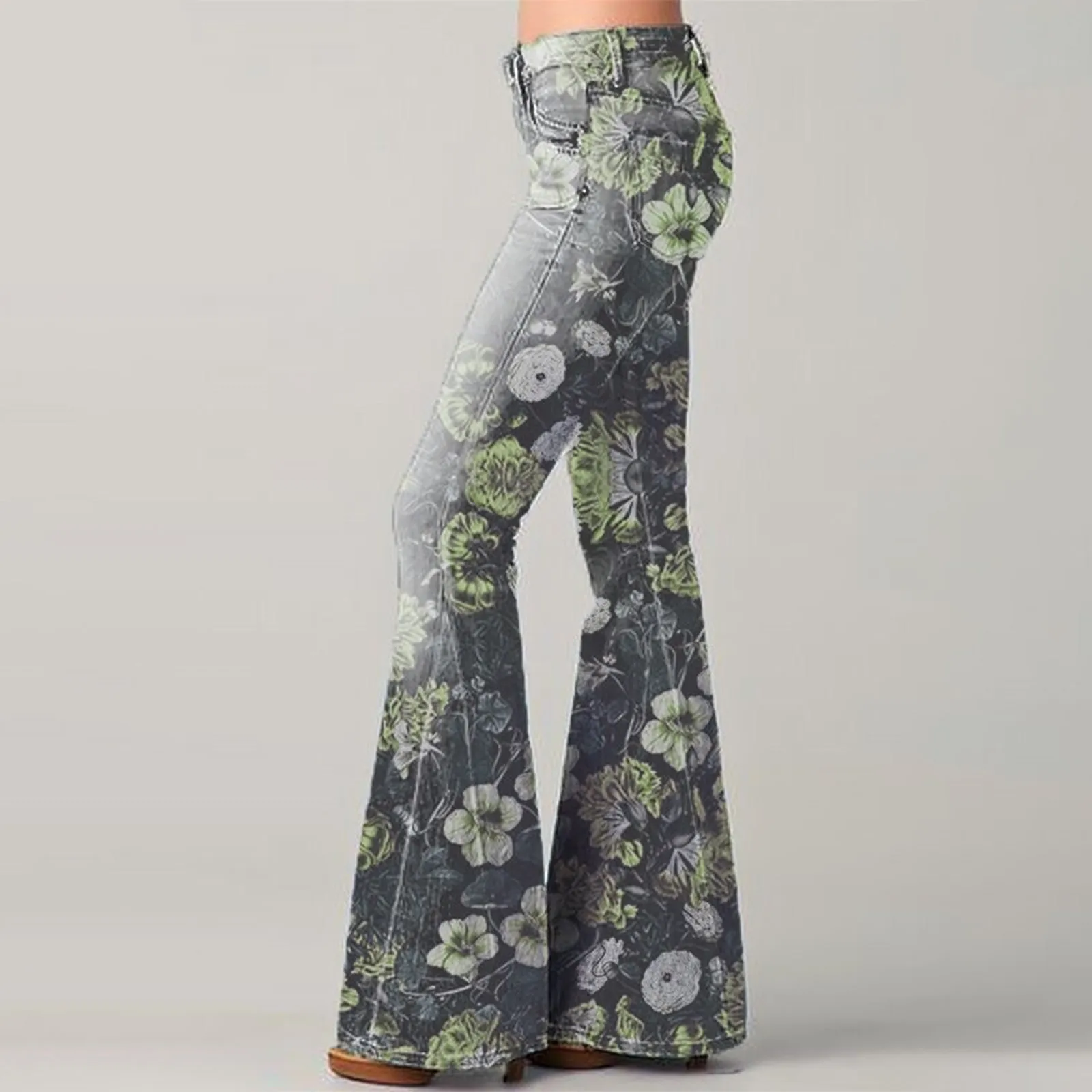 Flair Leg Pantyhose - One Size - Denim/hydrangea