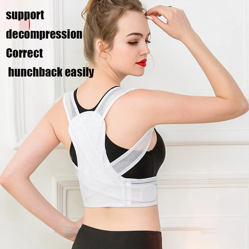 Shoulder Posture Adjustable Upper Back Brace Corrector Belt Clavicle Spine Hunchback Support and Providing Pain Relief from Neck