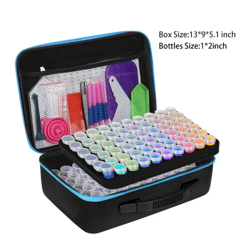 120 Grids Diamond Painting Tools Kits Accessories Container Storage Bag Grids Box Pen Carry Case painting by numbers kits painting by numbers