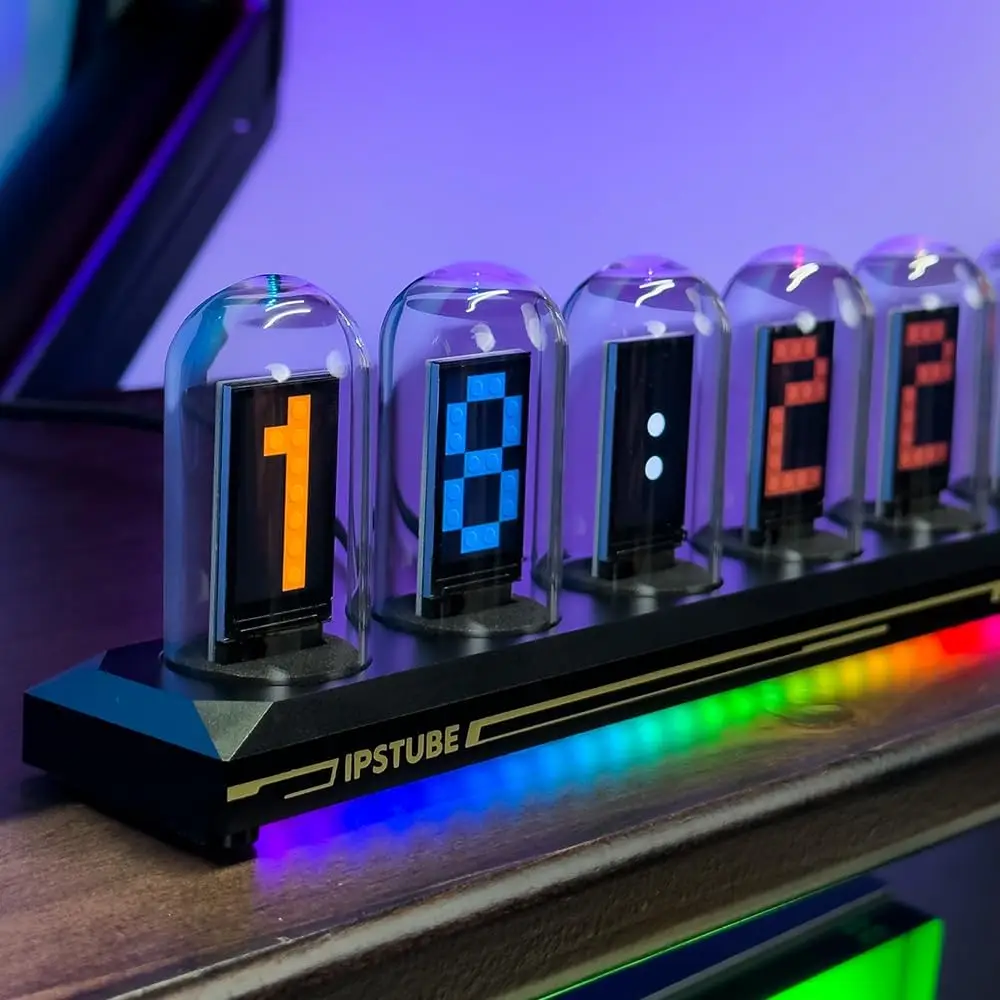 Nixie Ʃ�� �ð� IPS ��Ʈ�� �۷ο� �Ƴ��α� �ð� DIY IPS �÷� ��ũ�� ������ �ð� RGB ���� ����ũž ������ �ð� ���