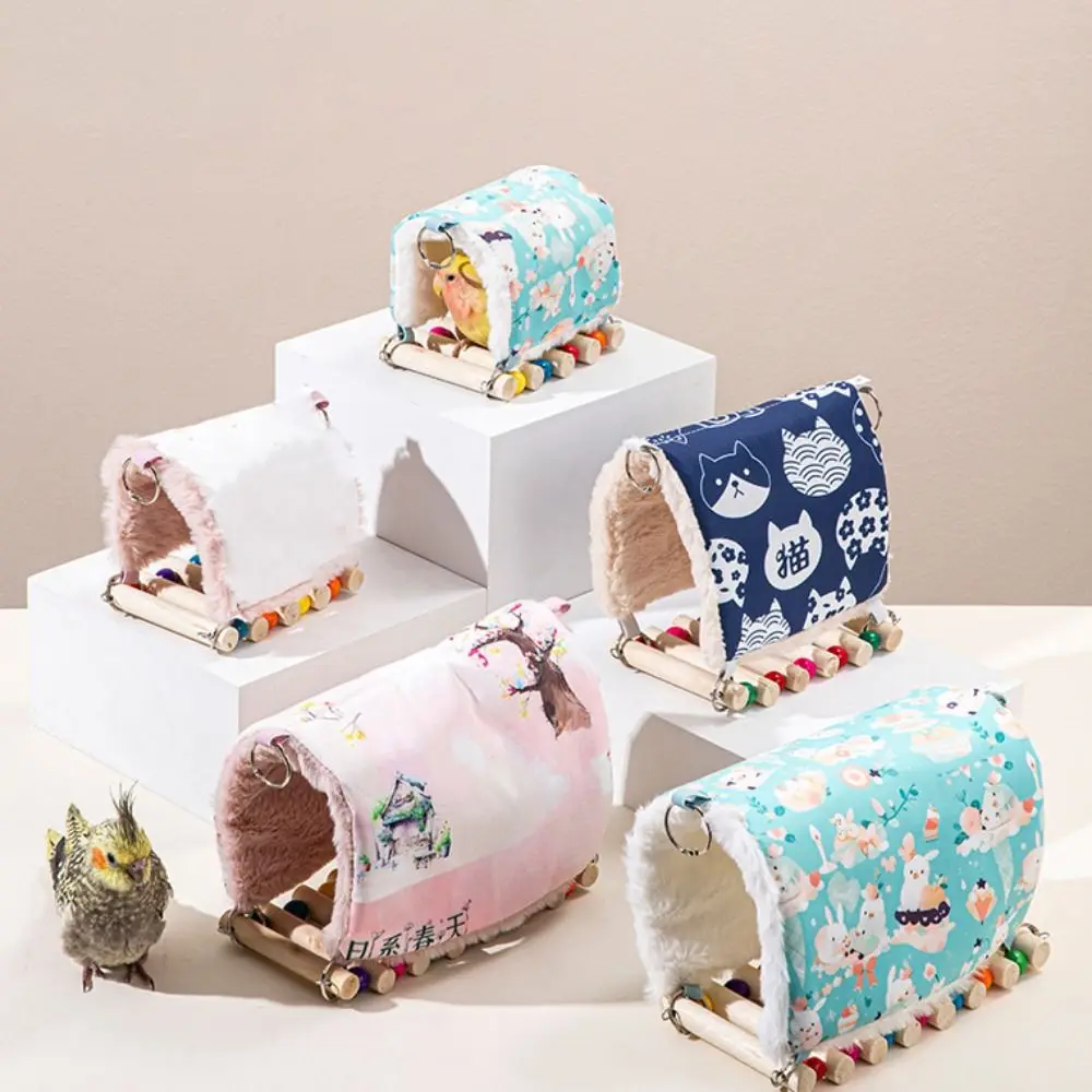 Parrot Nest Bird Warm Swing Hammock Birds Winter Heating Supplies Velvet Thickened Bird Cotton Nest for Small Pets Supplies