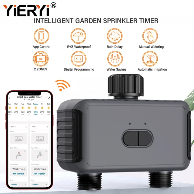 Tuya Wifi Intelligens Szelep Automatikus Vízi Időzítő Kültéri Mezőgazdasági Kert Sprinkler Időzítője Az Alexa -Val És A Google Assistant -Nal