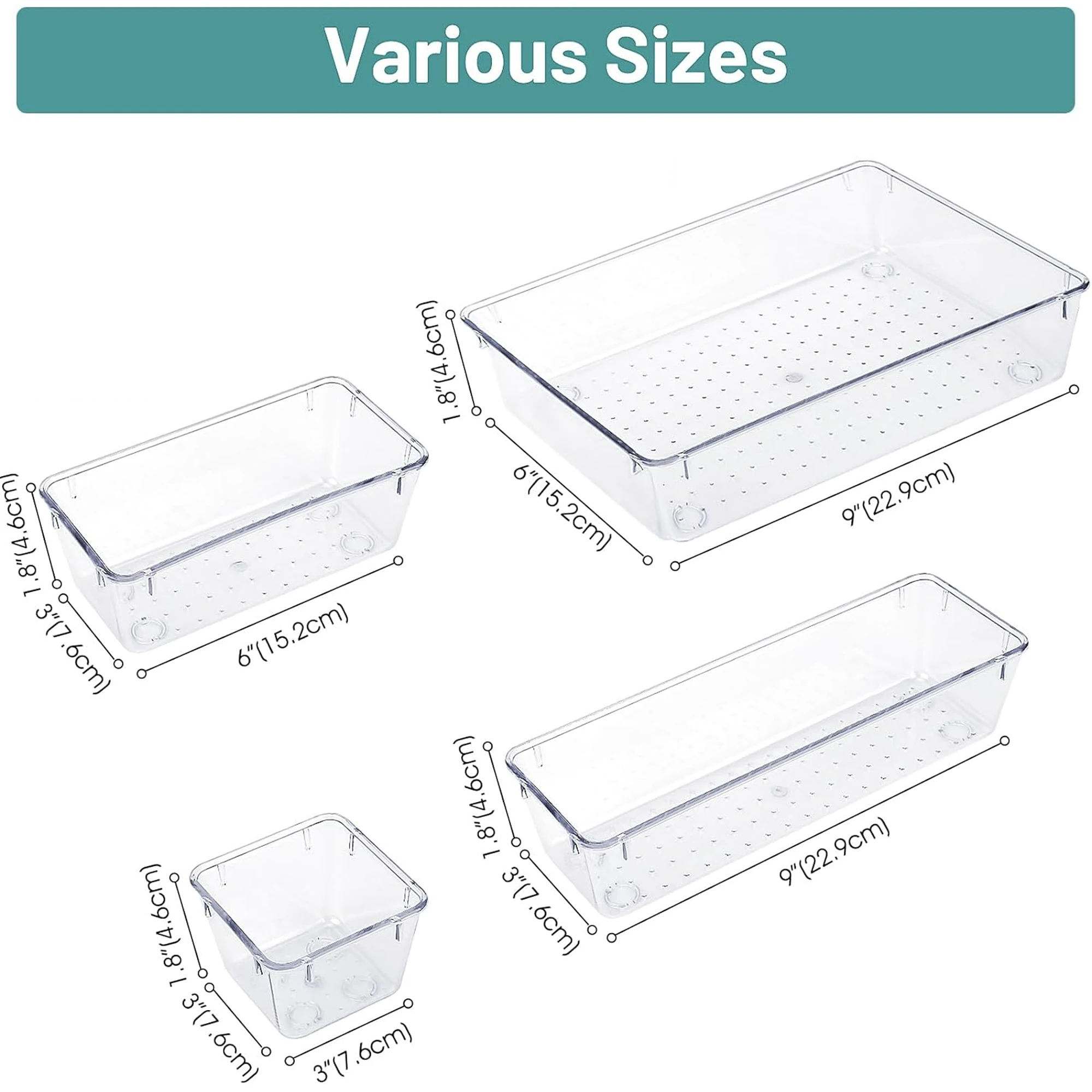 4/8/13/25/28/37피스 서랍 정리함 세트, 다기능 투명 플라스틱 서랍 정리함 세트, 화장품, 보석, 문구류, 가정 정리, 사무용품 등에 적합