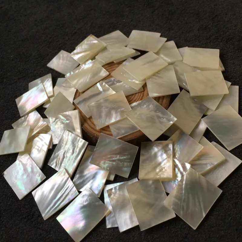 Natural Shell Ornaments 10Pieces 25mm /20mm/1mm Natural Mother of Pearl Shell Slice DIY Musical Instrument Accessories And Crafts Inlay Carved Material