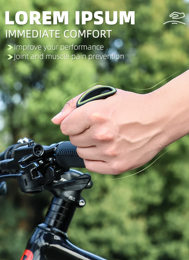 WEST BIKING Kleiner Ergonomischer Zusatzlenker mit Langer Handballenauflage und Kurzer Daumenauflage sowie Lenkerstopfen für MTB- und Rennradteile – Detail 18