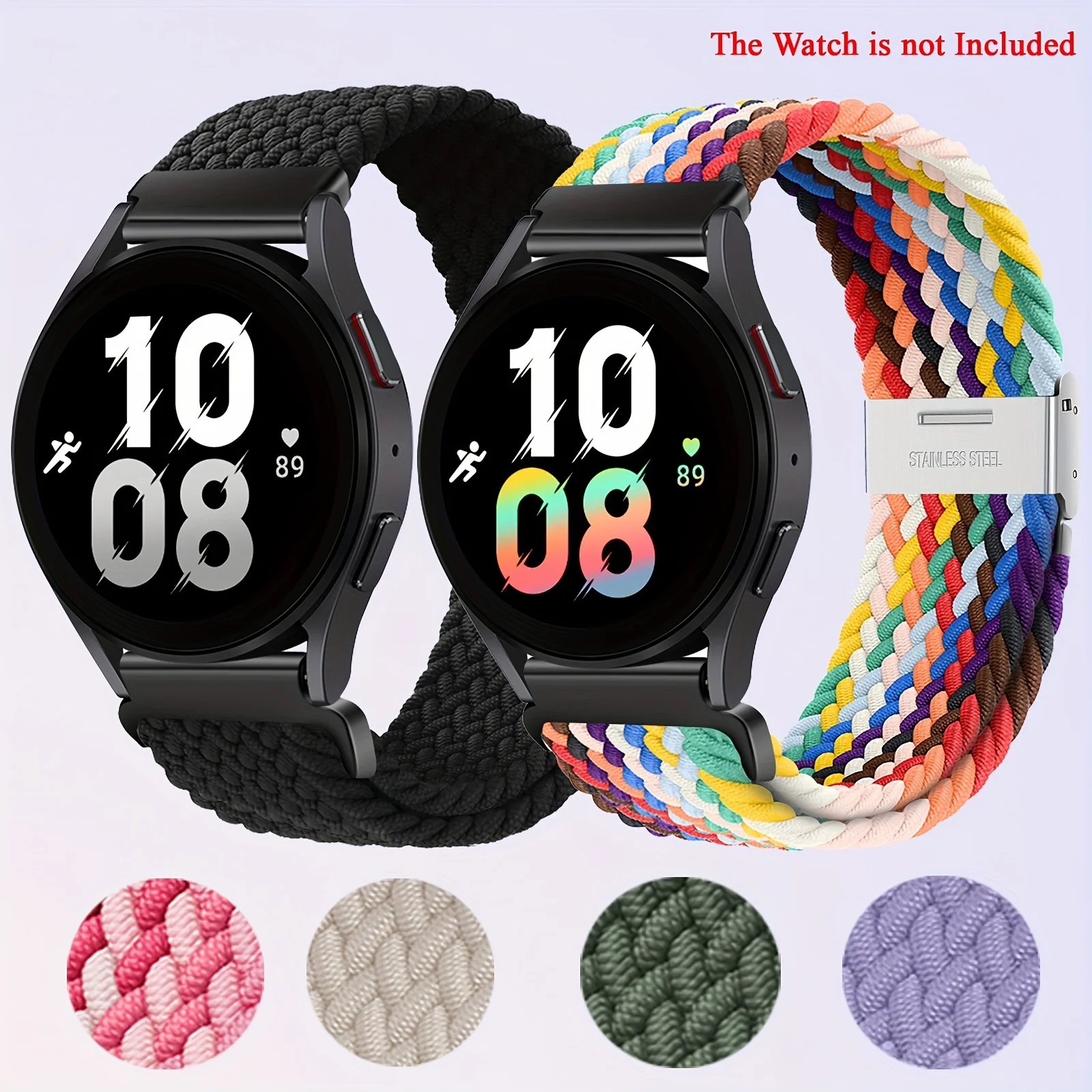 Nylon Watch Strap with Magnetic Buckle and Metal Adjustment Band, 22mm/20mm