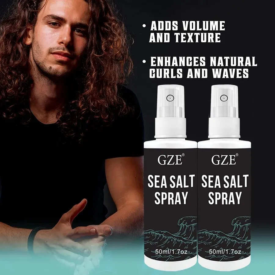 GZE 2pc Natural Sea Salt Spray for Hair Men & Women Adds Instant Volume Texture Thickness & Light Hold Texturizing