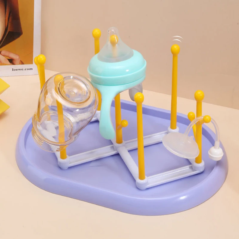 

Portable Bottle Dry Rack Baby Bottle Holder Drying Frame Blue Baby Bottle Cleaning Dryer Foldable Drainer Storage Drying Rack