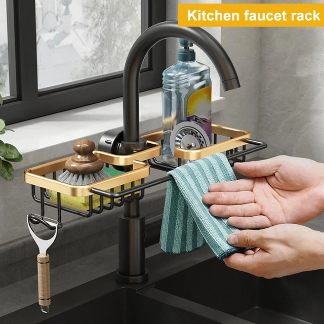 Kitchen Sink Organizer Drain Rack Over Faucet Sponge Holder Stainless Steel  Heavy Duty Bathroom kitchen Organizer Accessories - AliExpress