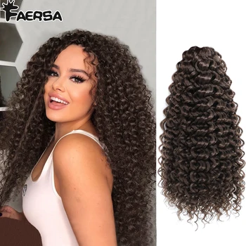 Fili ondulati Treccia all'uncinetto Hair14 18 e 22 pollici Ombre sintetiche Riccioli ondulati Riccioli afro Capelli per le donne Onda profonda a bassa temperatura