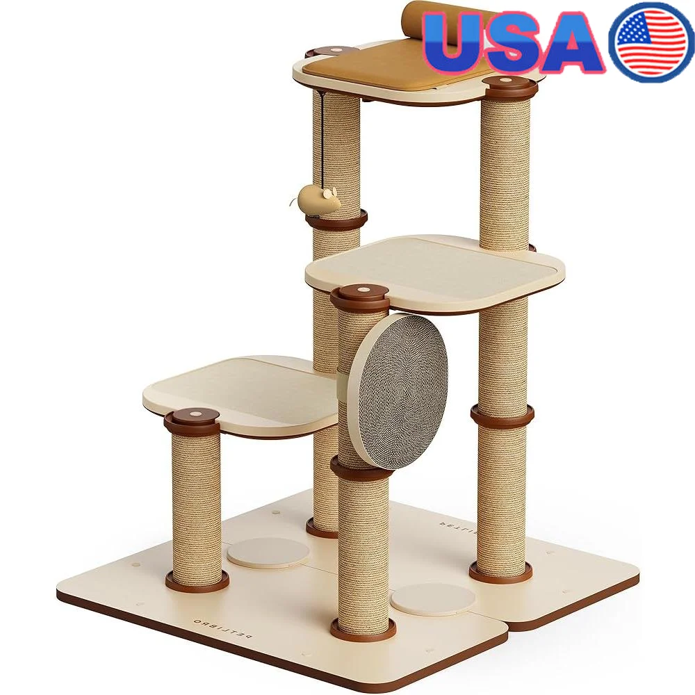 Infinity Cat Tree Modular Design Indoor Cat Tower Bed Toy Sisal Scratching Posts Quick Setup Sturdy Eco-Friendly Durable