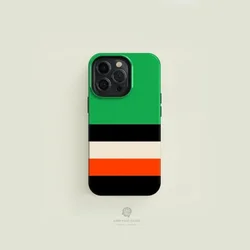 Luxury Double - Layer Striped Green Phone Case Back Cover - iPhone 14 Plus (1)