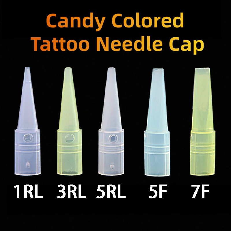 

50pcs Professional Tattoo Machine Plastic Needle Cap Disposable Large Round Hole Permanent Makeup Eyebrow Lips Tattoo Supplies