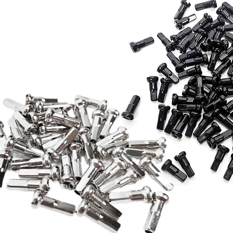 20Pcs Steel Bike Wheel Spoke Nipples Replacement For 10G/12G/13G/14G Spoke Caps Road Mountain Bicycles Black Silver Parts bicycle parts bike accessories bike spokes nipples