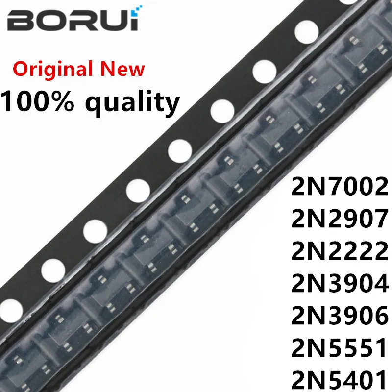 2N7002LT1G 2N7002 SOT SOT-23 SMD 702 MMBT2907A 2F 2N2222 1P 2N3904 1AM 2N3906 2A 2N5551 G1 2N5401 2L MMBT2222A MMBT5551 100PCS