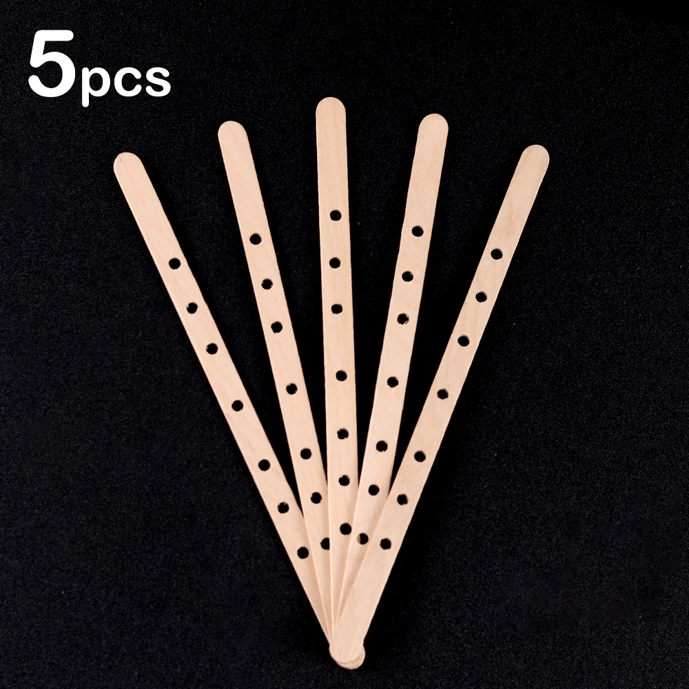 Wooden Wax Core Holder with Holes for DIY Candle Making and Aromatherapy