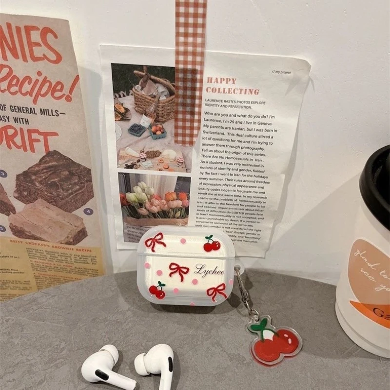 الكورية لطيف القوس الكرز حقيبة سماعة الاذن ل أبل A...