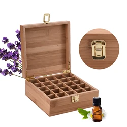 25 Grids Essential Oil Display Box Natural Wood Box Aromatherapy Wooden Box Treasure Jewelry Storage Organizer Handmade Craft