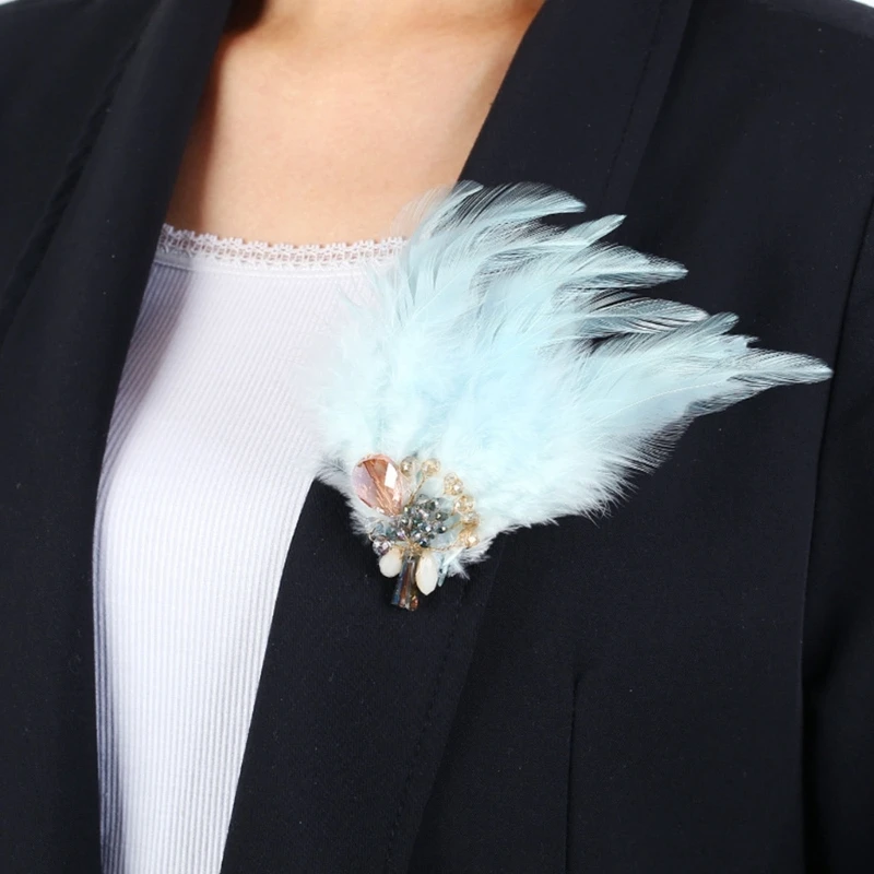 Feather Brooch Feathers Corsages Cloth Decorations Collar Pins