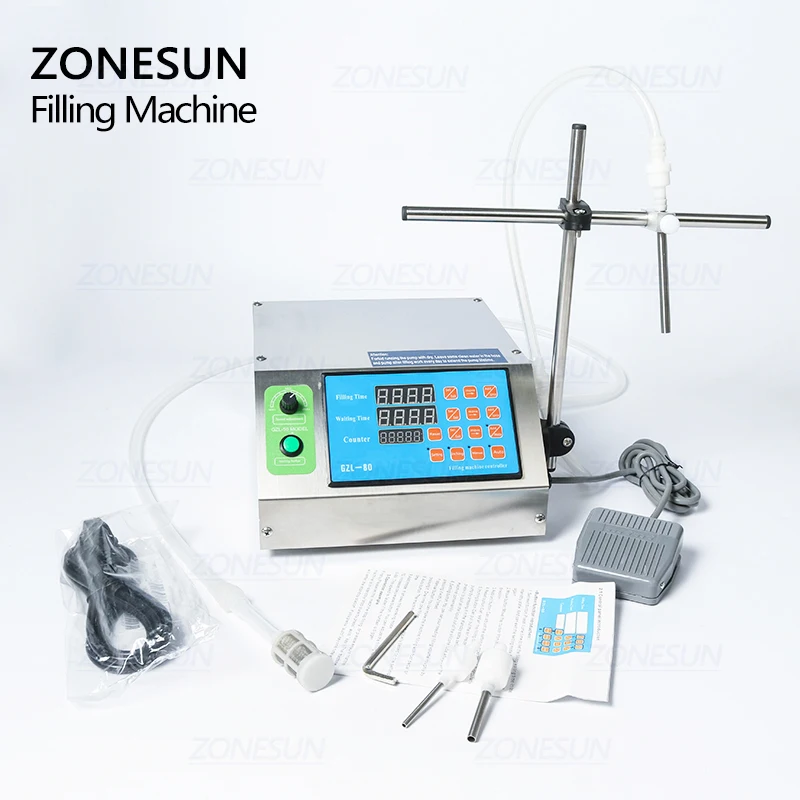 Juice Beverage Oil Perfume Diaphragm Pump Bottle Water Filler Semi-automatic Liquid Vial Filling Machine ZONESUN ZS-YTDP1