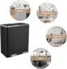 Dual Step Trash Can, 16 Gallon (30L) Stainless Steel Garbage Can with 2 Soft-Close Lid and 2 Removable Inner Wastebasket, Bin 6