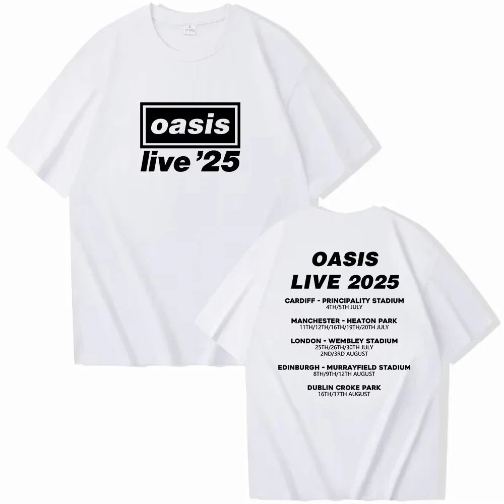 新品XXL！OASIS 2025 LIVE TOUR オフィシャルTシャツ白 OASIS Live 25 Tour 2025 Commemorative T-Shirt O-Neck Short