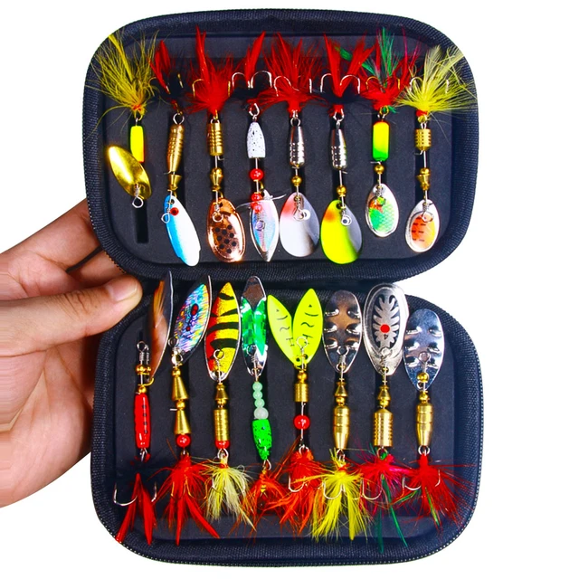16pcs Fishing Spoons Lures Metal Baits Set for Casting Spinner