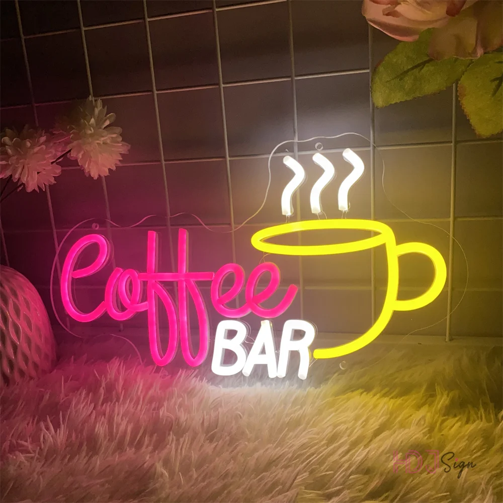 LED Neon Sign Cafe and Pantry Lights, USB, Decoração para Coffee Shop, Sala de chá, Decoração para despensa, Decoração Cafe Bar