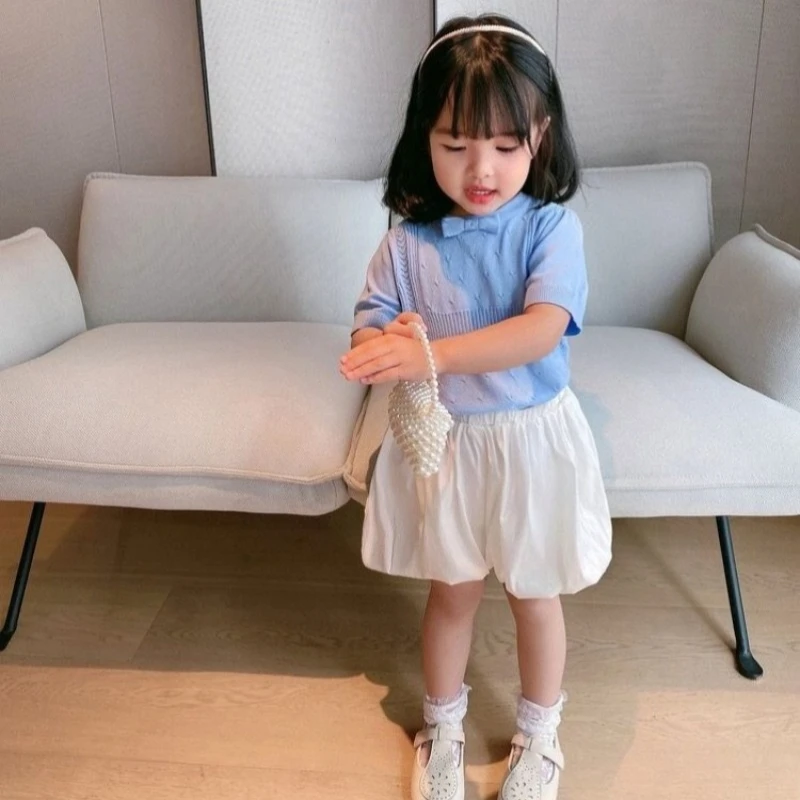 소녀용 경량 신축성 있는 허리밴드 반바지, 버드 디자인 루즈핏 캐주얼 점프수트 바지, 통기성이 좋고 스타일리쉬한 용 하의 ?