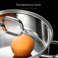 Pot à ragoût de cuisine en acier inoxydable 304, Certification LFGB, casserole de 28cm avec couvercle en verre trempé, marmite à frire antiadhésive 6