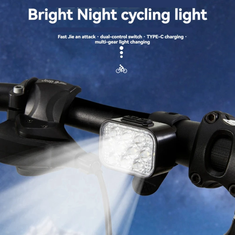 A64T-Bike USB Charging Front And Rear Light Set Mountain Helmet Road Bike Headlight Taillight
