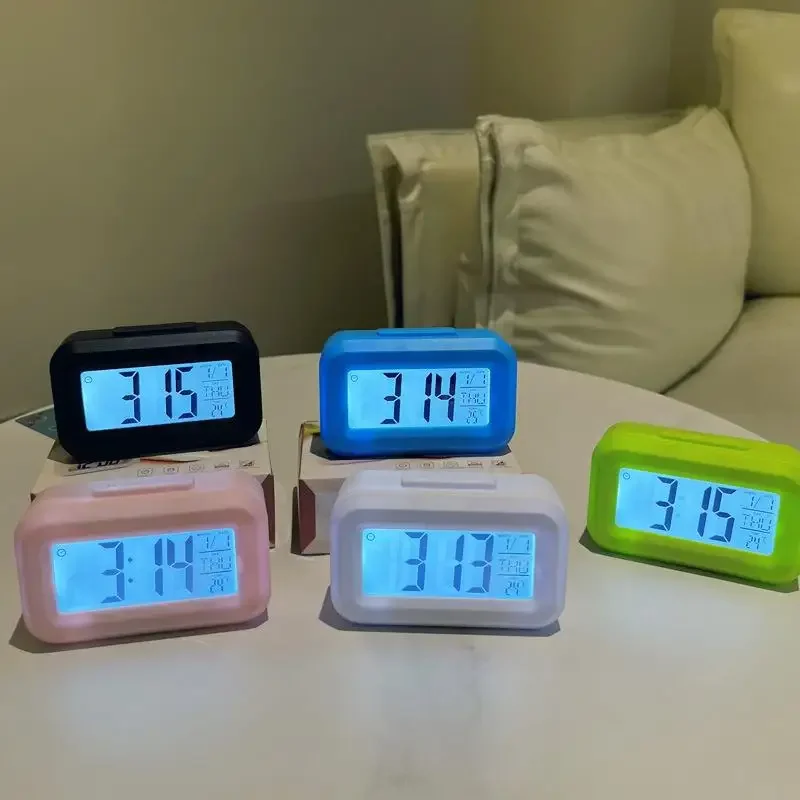 Digital Alarm Clock LED Electronic Screen Desktop Table for Home Office Backlight Snooze Calendar