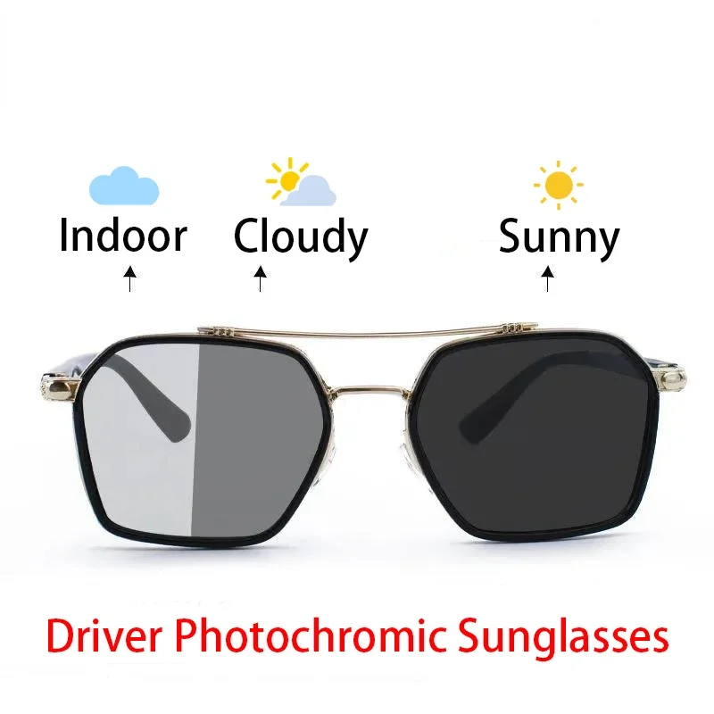 Night Vision Glasses Polarized Sunglasses Steampunk Sunglasses Clip On Sunglasses Sunglasses Clips Semi Rimless Sunglasses Sports Sunglasses Glass Frames Intelligent Photochromic Sunglasses For Men Professional Day Night Driver UV400 Retro Luxury Design