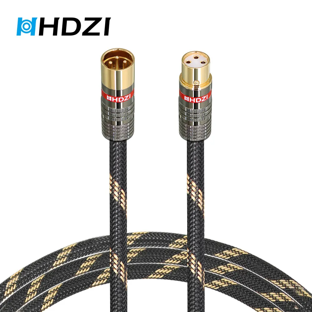 HHDZI Audiophiles XLR Male to Female Balanced Microphone Cable Gold
