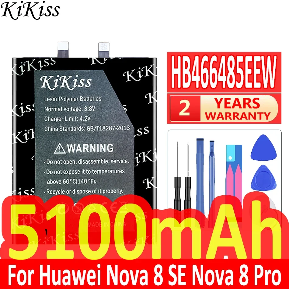 

5100mAh KiKiss Powerful Battery HB466485EEW For Huawei Nova 8SE/8 Pro Nova8 SE 8Pro Nova8 Pro Mobile Phone Batteries