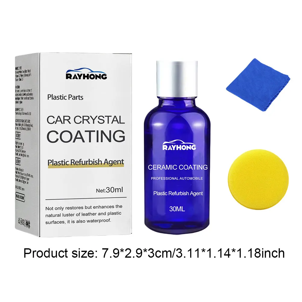 30ml Car Ceramic Coating Plastic Parts Crystal Coating Plastic Refurbishment Ceramic Coating Plastic Parts Refurbish Restoration 5