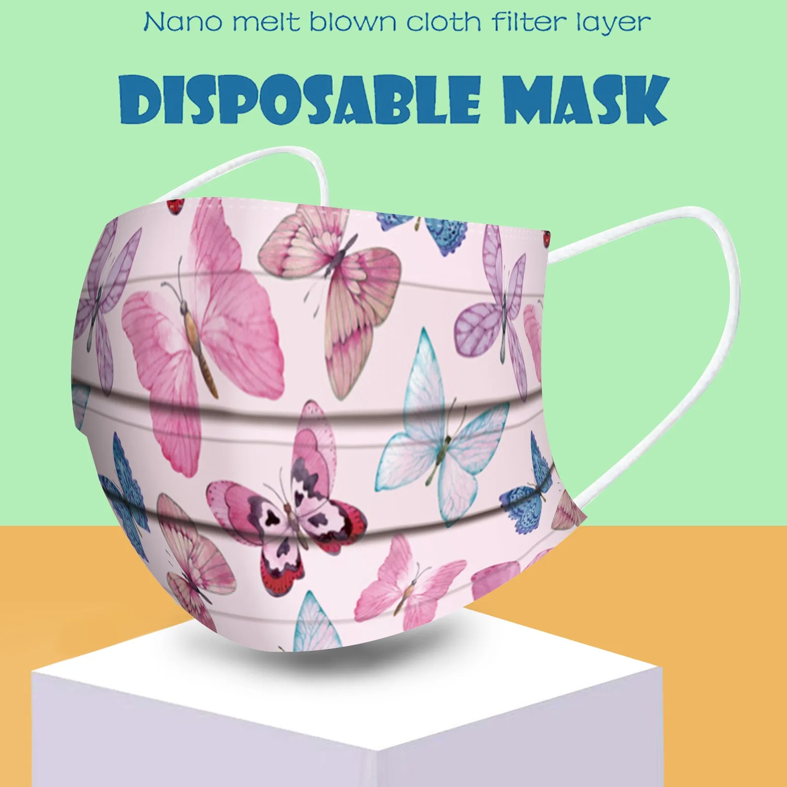Mixed Color Adult Floral Printing 3-layer Anti-Dust Disposable Mask 10/30/50/100PC face mask disposable face mask